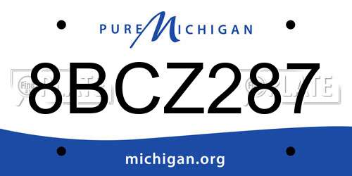8BCZ287 Michigan License Plate