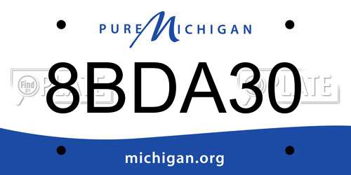 8BDA30 Michigan License Plate