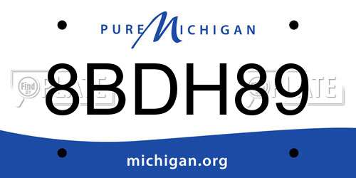 8BDH89 Michigan License Plate