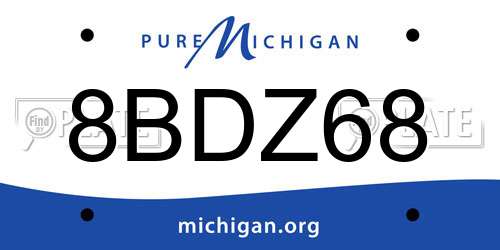 8BDZ68 Michigan License Plate