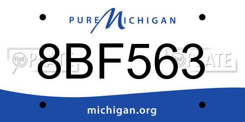 8BF563 Michigan License Plate