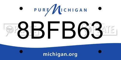 8BFB63 Michigan License Plate