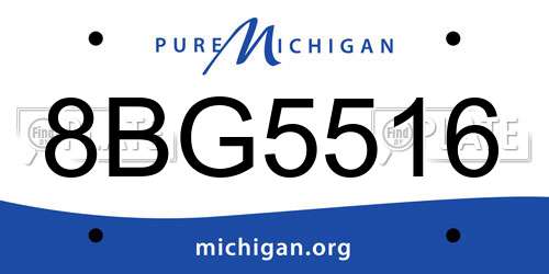 8BG5516 Michigan License Plate