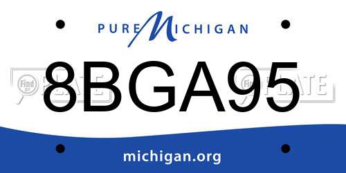 8BGA95 Michigan License Plate
