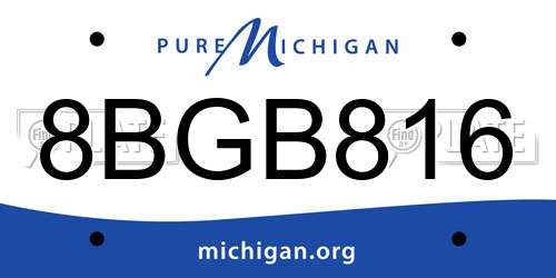 8BGB816 Michigan License Plate