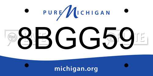 8BGG59 Michigan License Plate