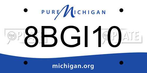 8BGI10 Michigan License Plate