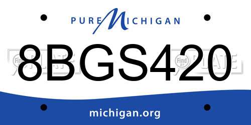 8BGS420 Michigan License Plate