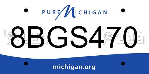 8BGS470 Michigan License Plate