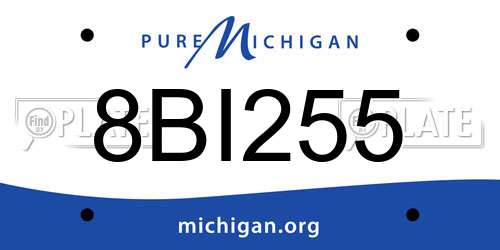 8BI255 Michigan License Plate