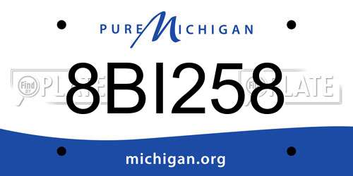 8BI258 Michigan License Plate