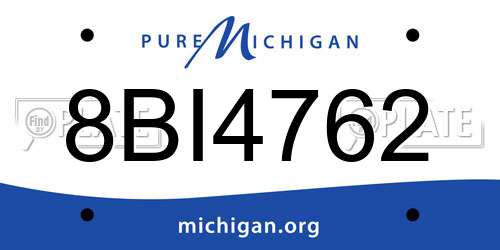 8BI4762 Michigan License Plate