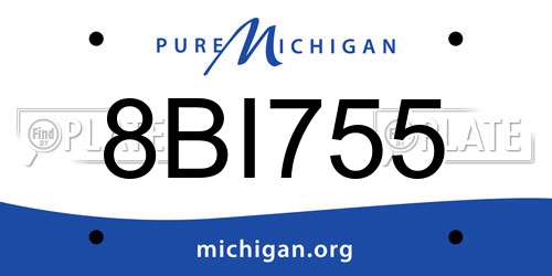 8BI755 Michigan License Plate