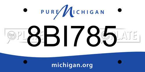 8BI785 Michigan License Plate