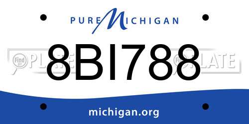8BI788 Michigan License Plate
