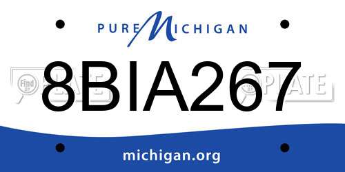 8BIA267 Michigan License Plate