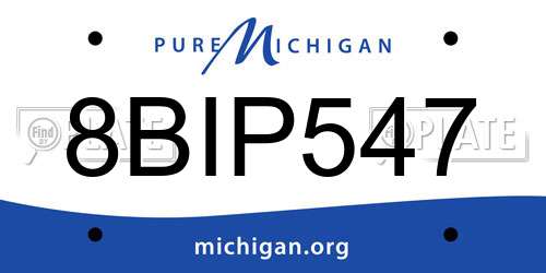 8BIP547 Michigan License Plate