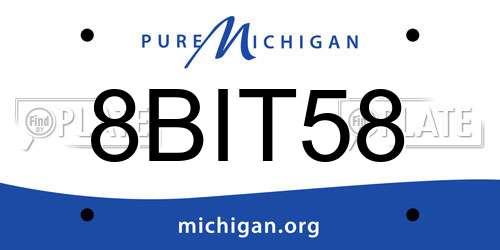 8BIT58 Michigan License Plate