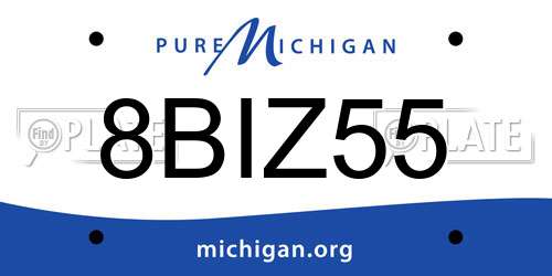 8BIZ55 Michigan License Plate