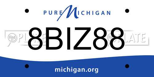 8BIZ88 Michigan License Plate