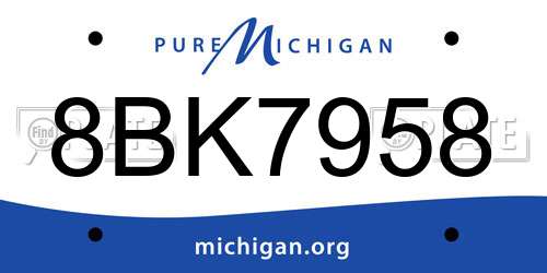 8BK7958 Michigan License Plate