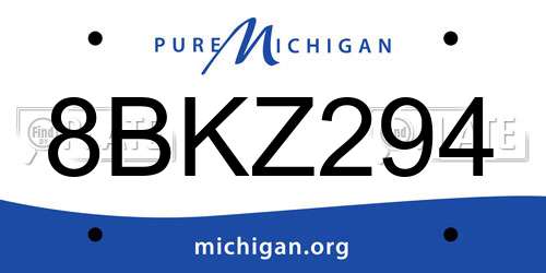 8BKZ294 Michigan License Plate