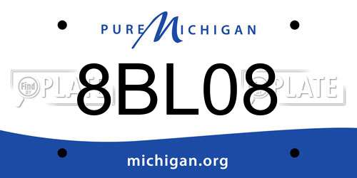 8BL08 Michigan License Plate