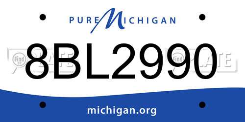 8BL2990 Michigan License Plate