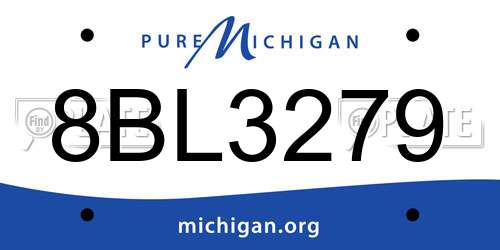 8BL3279 Michigan License Plate