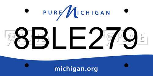 8BLE279 Michigan License Plate