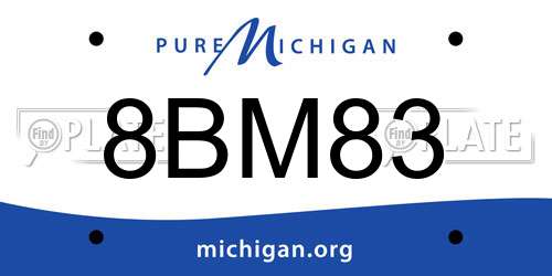 8BM83 Michigan License Plate
