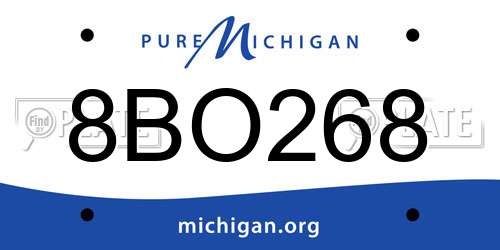 8BO268 Michigan License Plate