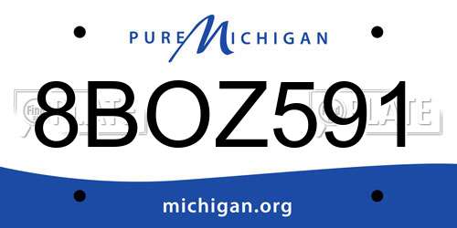 8BOZ591 Michigan License Plate