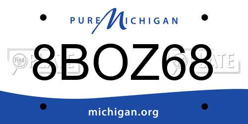 8BOZ68 Michigan License Plate