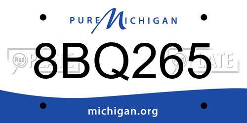 8BQ265 Michigan License Plate