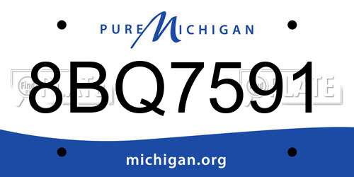 8BQ7591 Michigan License Plate