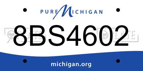 8BS4602 Michigan License Plate