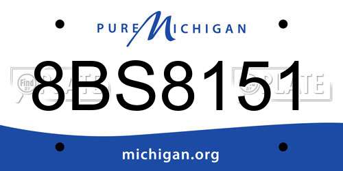 8BS8151 Michigan License Plate