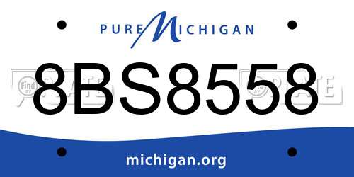 8BS8558 Michigan License Plate