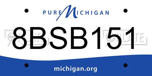 8BSB151 Michigan License Plate