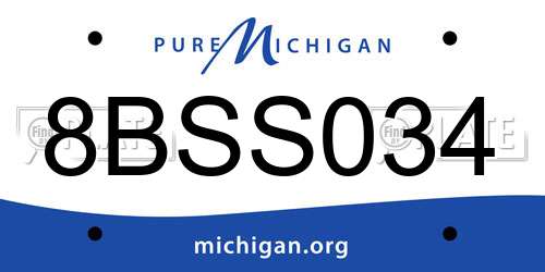 8BSS034 Michigan License Plate