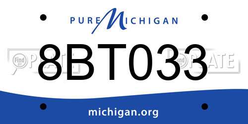 8BT033 Michigan License Plate