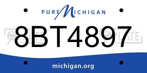 8BT4897 Michigan License Plate