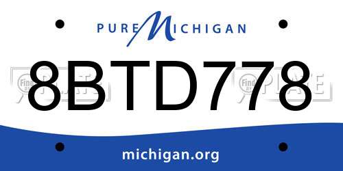8BTD778 Michigan License Plate