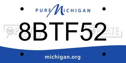 8BTF52 Michigan License Plate