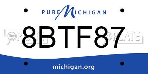 8BTF87 Michigan License Plate