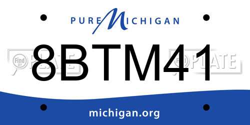 8BTM41 Michigan License Plate