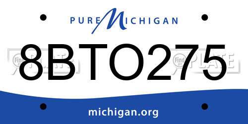8BTO275 Michigan License Plate