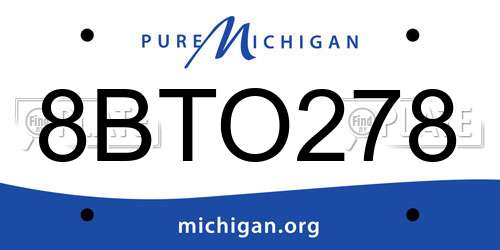 8BTO278 Michigan License Plate
