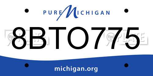 8BTO775 Michigan License Plate